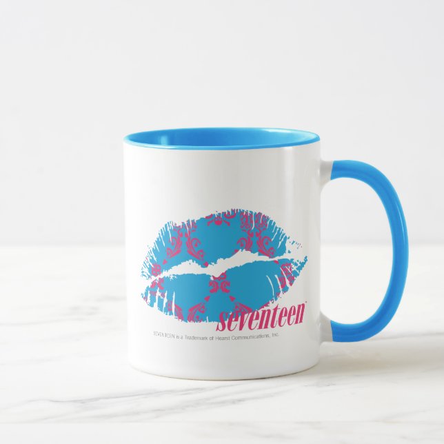 Damask Magenta-Aqua Mug (Right)