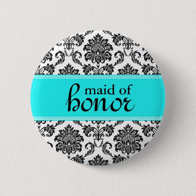 Damask Maid of Honour Button (Front)