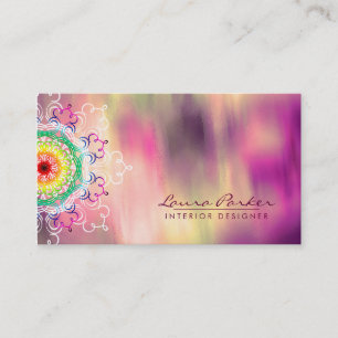Damask Mandala Watercolor Elegant Artist Vintage Business Card