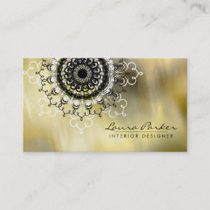 Damask Mandala Watercolor Elegant Artist Vintage Business Card