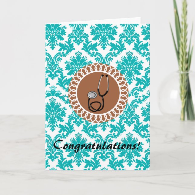 Damask Medical Stethoscope Design Card (Front)