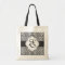 Damask Monogram Bridesmaid Tote Black Handles