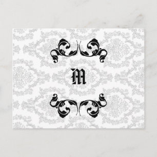 Damask Monogram Design Postcard