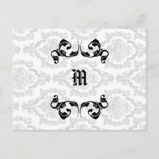 Damask Monogram Design Postcard
