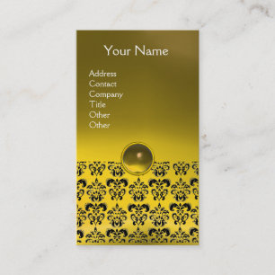 DAMASK MONOGRAM gem yellow Business Card