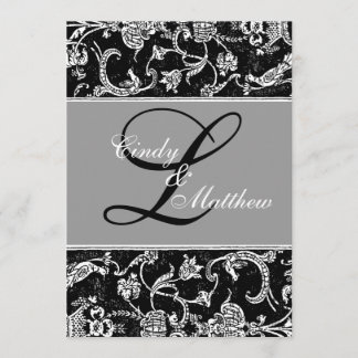 Damask Monogram Invitation