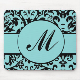 Damask Monogram Mouse Pad
