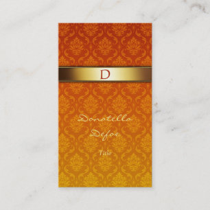 Damask Monogram Professional Business Card