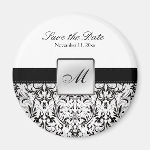 Damask Monogram Save the Date Magnets