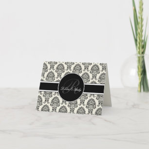 Damask Monogram Wedding Cards