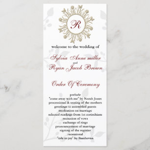 Damask MONOGRAM Wedding program