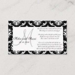 Damask Monogram Wedding Wishing Well Card