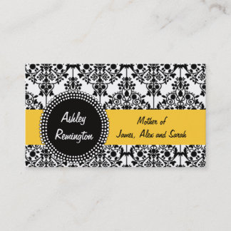 Damask Mummy Calling Cards Yellow