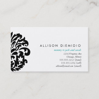 damask mummy cards business card