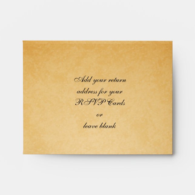 Damask Old Paper Look Wedding RSVP Envelope (Front)