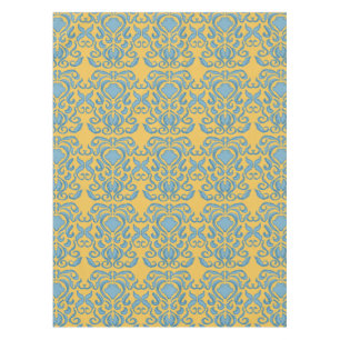Damask old world cream yellow tablecloth
