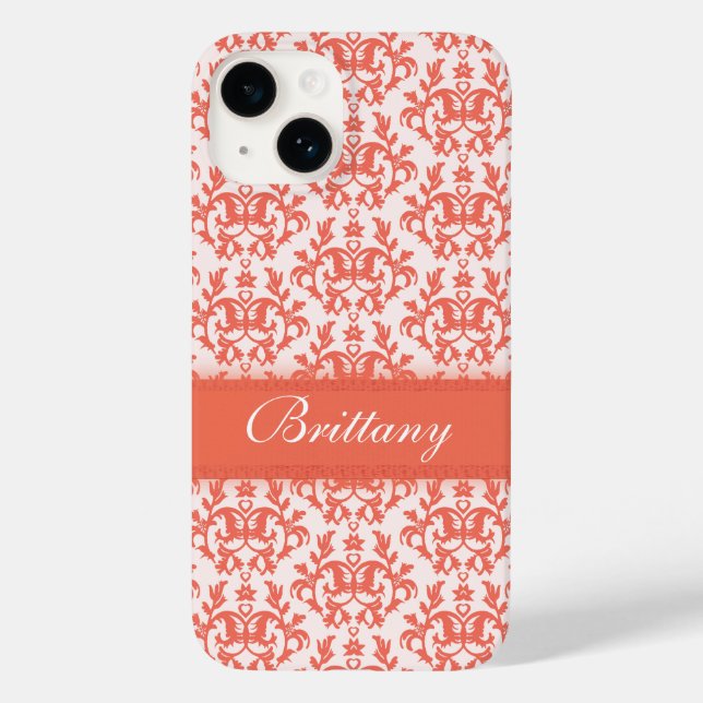 Damask orange emberglow name iphone  Case-Mate iPhone case (Back)