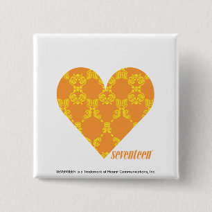 Damask Orange-Yellow 2 15 Cm Square Badge