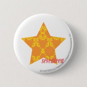 Damask Orange-Yellow 3 6 Cm Round Badge