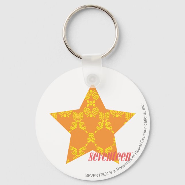 Damask Orange-Yellow 3 Key Ring (Front)