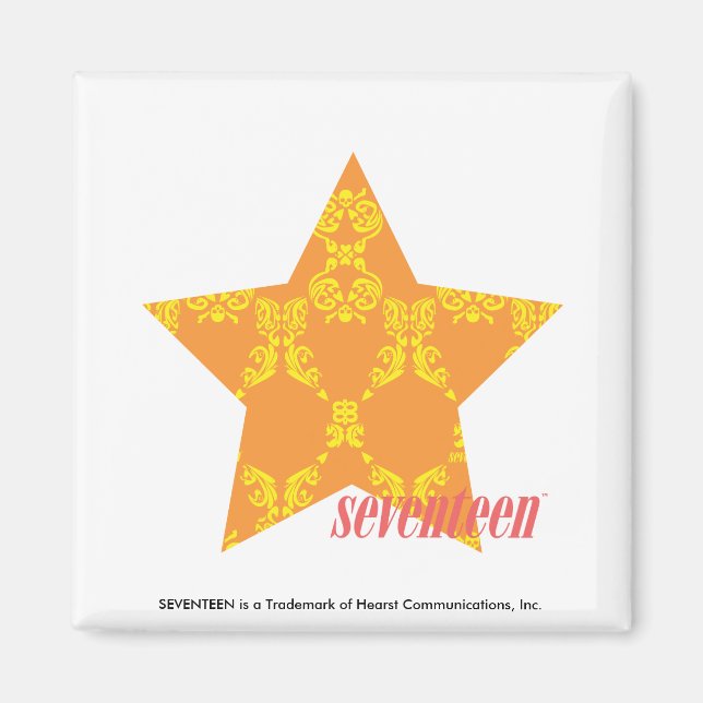 Damask Orange-Yellow 3 Magnet (Front)