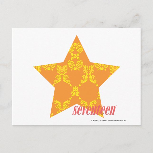 Damask Orange-Yellow 3 Postcard (Front)