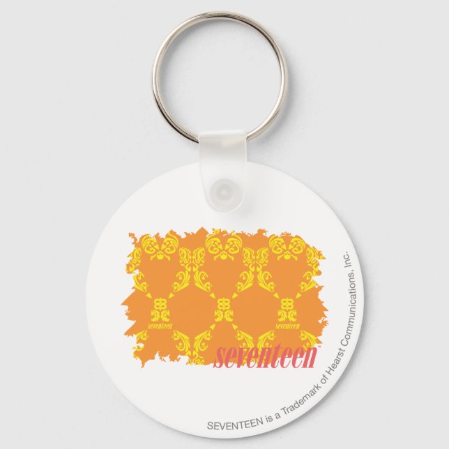 Damask Orange-Yellow 4 Key Ring (Front)