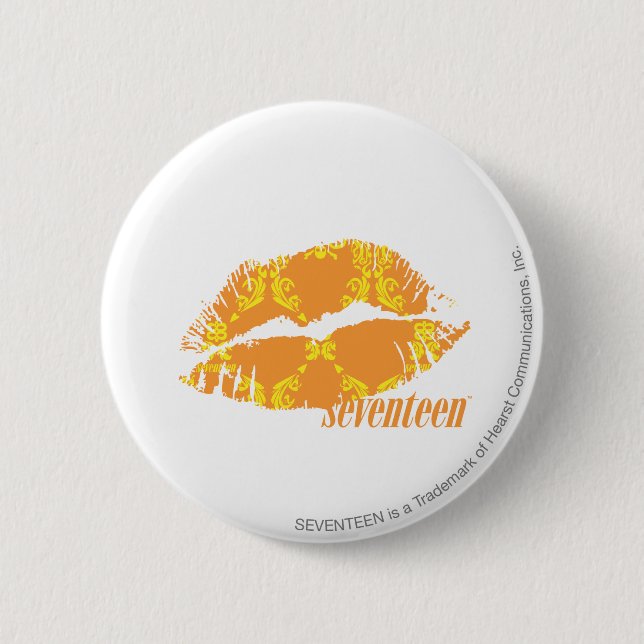Damask Orange-Yellow 6 Cm Round Badge (Front)