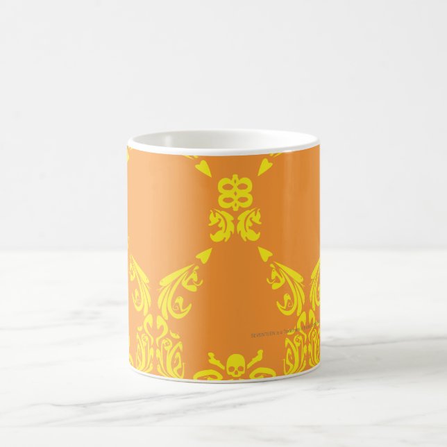 Damask Orange-Yellow Coffee Mug (Center)