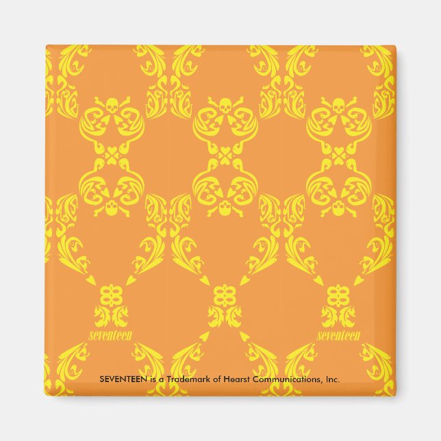 Damask Orange-Yellow Magnet (Front)