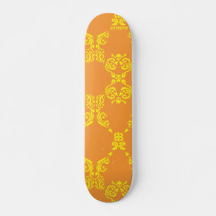 Damask Orange-Yellow Skateboard