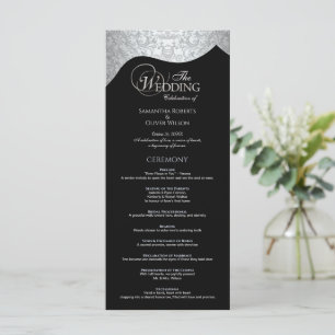 Damask Ornate Modern Black & white Program 