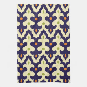 Damask paisley arabesque Moroccan pattern Tea Towel