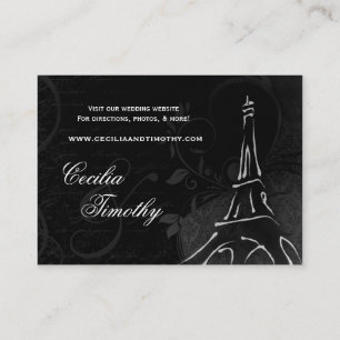 Damask Parisienne: Black & White Wedding Website Enclosure Card