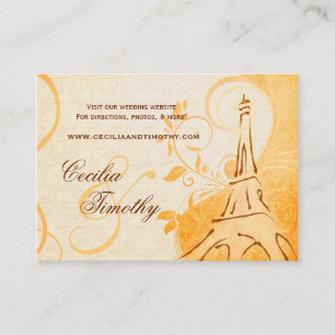 Damask Parisienne: Fall Spice Wedding Website Enclosure Card