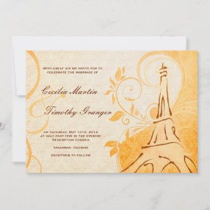 Damask Parisienne - Marmalade & Fall Spice Wedding Invitation