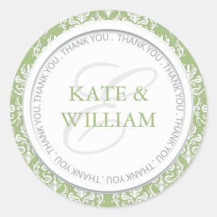Damask Party Favour Stickers