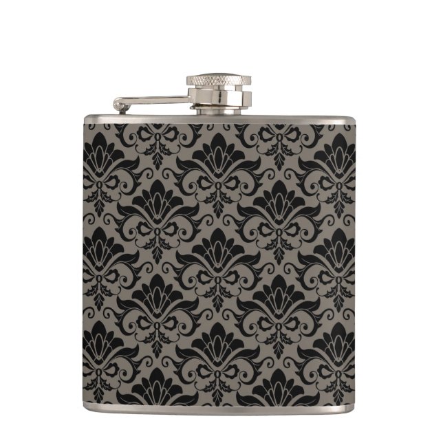 Damask Pattern 2 Hip Flask (Front)