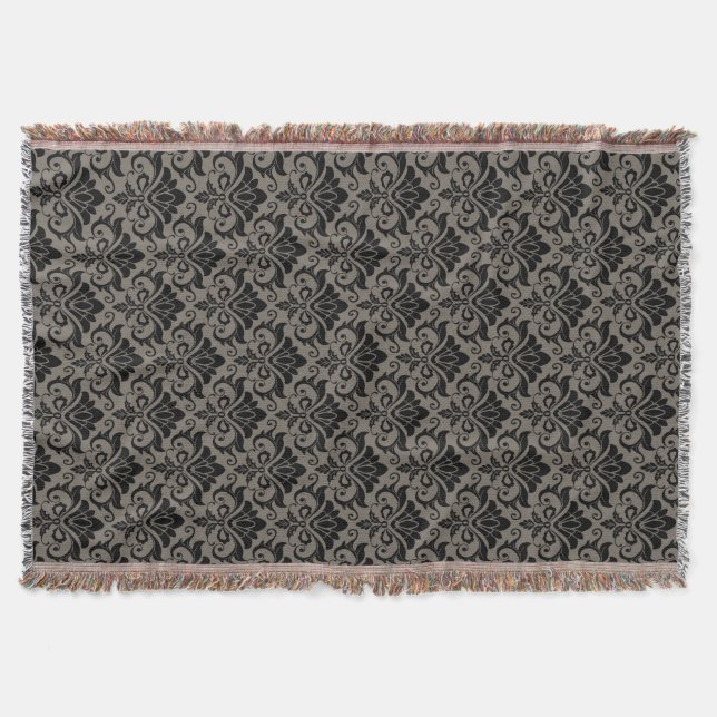Damask Pattern 2 Throw Blanket (Front)