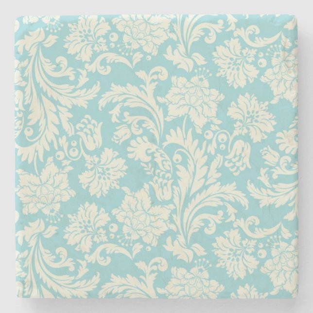 Damask Pattern 3 Stone Coaster (Front)