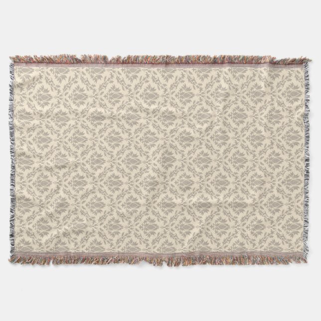 Damask pattern 3 throw blanket (Front)