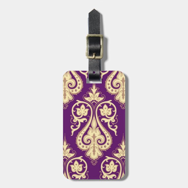 Damask Pattern 4 Luggage Tag (Front Vertical)