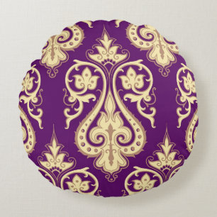 Damask Pattern 4 Round Cushion