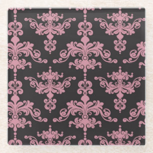 Damask Pattern 5 Glass Coaster