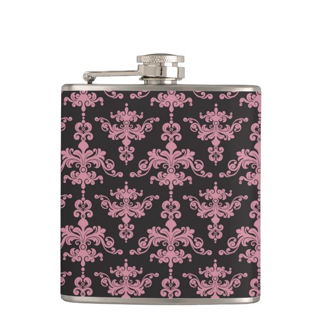Damask Pattern 5 Hip Flask (Front)