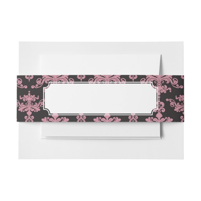 Damask Pattern 5 Invitation Belly Band (Front Example)