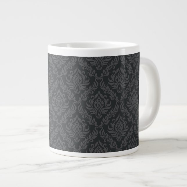 Damask Pattern 6 Large Coffee Mug (Front Right)