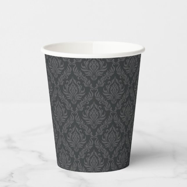Damask Pattern 6 Paper Cups (Left)