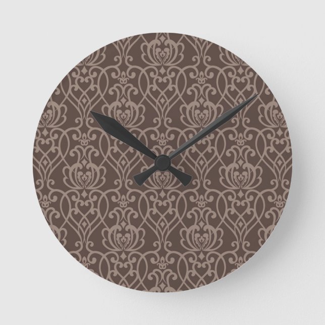 Damask pattern 6 round clock (Front)