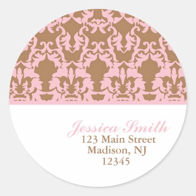 Damask Pattern Address Labels (Front)